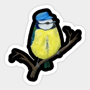 Mr. Bluetit acrylic painting Sticker